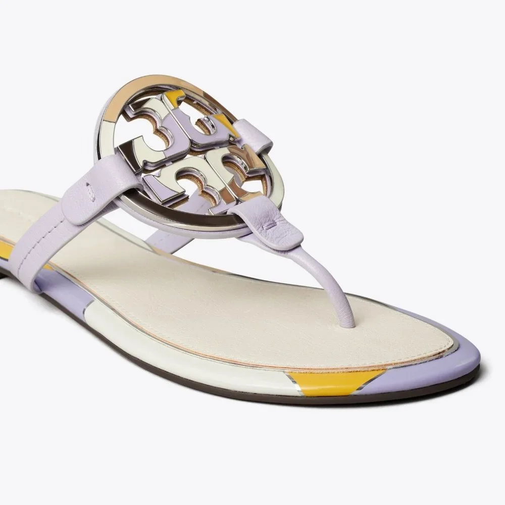 Tory Burch $258 MILLER ENAMEL LOGO SANDAL Spring Lavender Lilac